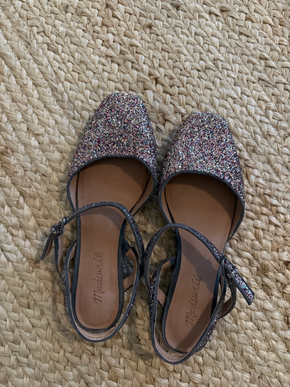 Madewell Multicolor Glitter Slingback Flats